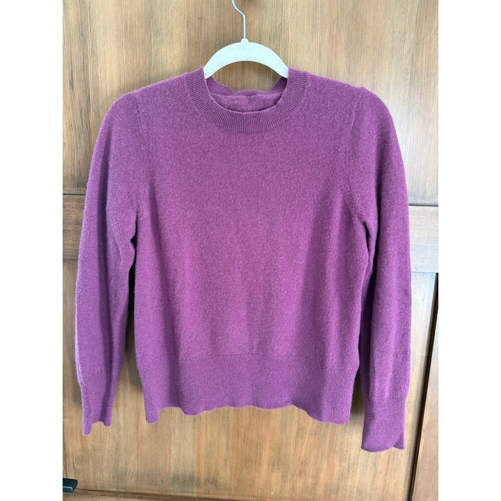 J. Crew 100% Cashmere Crew Neck Sweater Sz XS Purple‎ Good Cashmere Standard